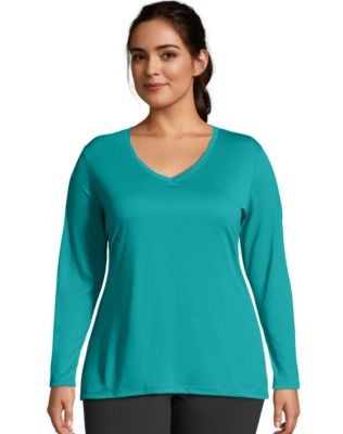 JMS Active Long Sleeve Cool Dri® V-Neck Tee