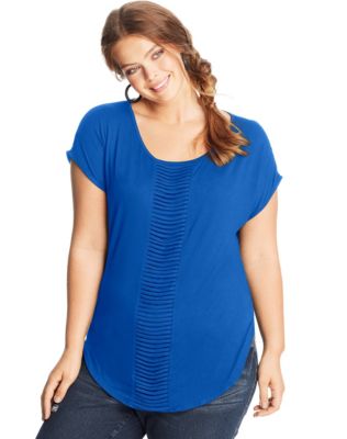 JMS Banded-Front Short Sleeve Tee