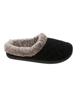 Dearfoams Women's Sweater Knit Clog Slipper with Frosted Pile Cuff