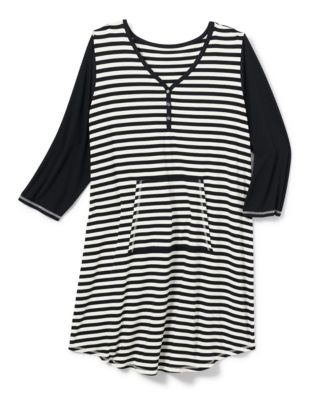 Hanes Women's Plus Striped Sleepshirt