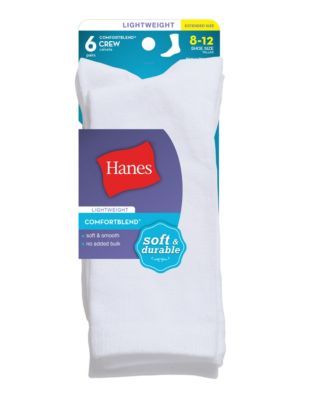 Hanes ComfortBlend Women/'s Crew Socks 6-Pack