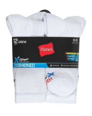 Hanes Men's FreshIQ® X-Temp® Active Cool® Crew Socks 12-Pack | Hanes