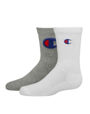 Champion Kids' Crew C Logo Socks, 2-Pack