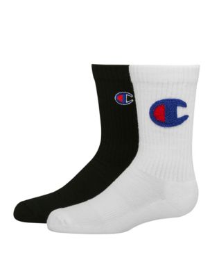 Champion Kids' Crew C Logo Socks, 2-Pack