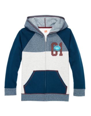 Hanes Boys' Graphic Fleece Colorblock Full Zip Hoodie