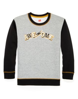 Hanes Boys' Graphic Fleece Colorblocked Sweatshirt