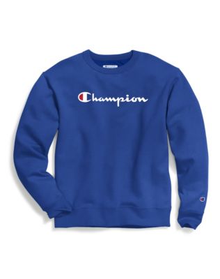 champion men's powerblend fleece logo sweatshirt