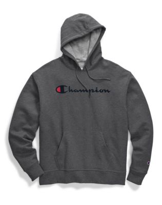 champion men's script logo powerblend hoodie white