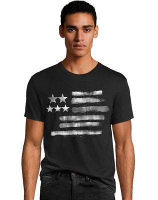 Men's Black & White Flag Graphic Tee | Hanes.com