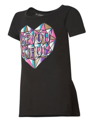 Hanes Girls' Peplum Graphic Short Sleeve T-Shirt