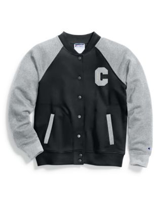 Champion Women's Heritage Fleece Bomber Jacket, Block C Logo