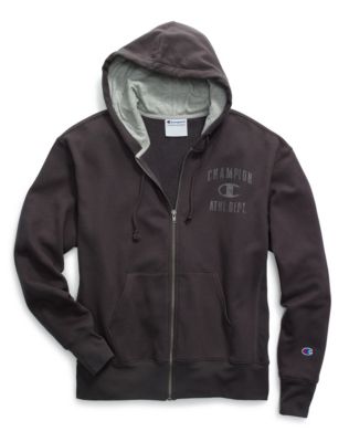 Champion Men's Heritage Fleece Zip Hoodie, Distressed C Logo