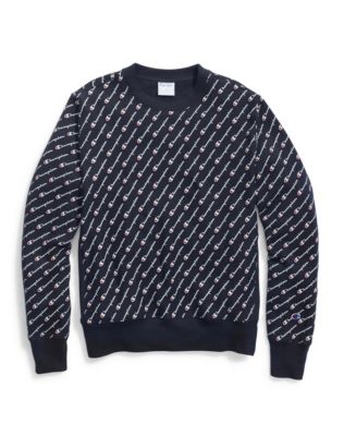 Champion Life® Men's Reverse Weave® Crew, All-over Logo