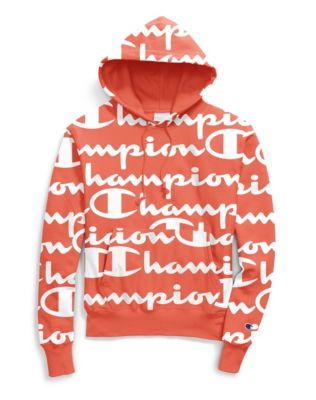 champion logo all over hoodie